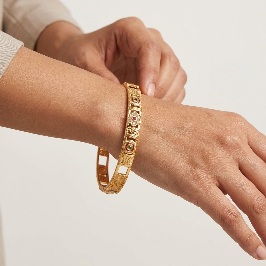 1 Gram Gold Plated Traditional Bangles for Women