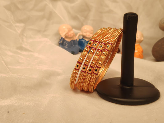 1 Gram Gold Plated Traditional Bangles for Women