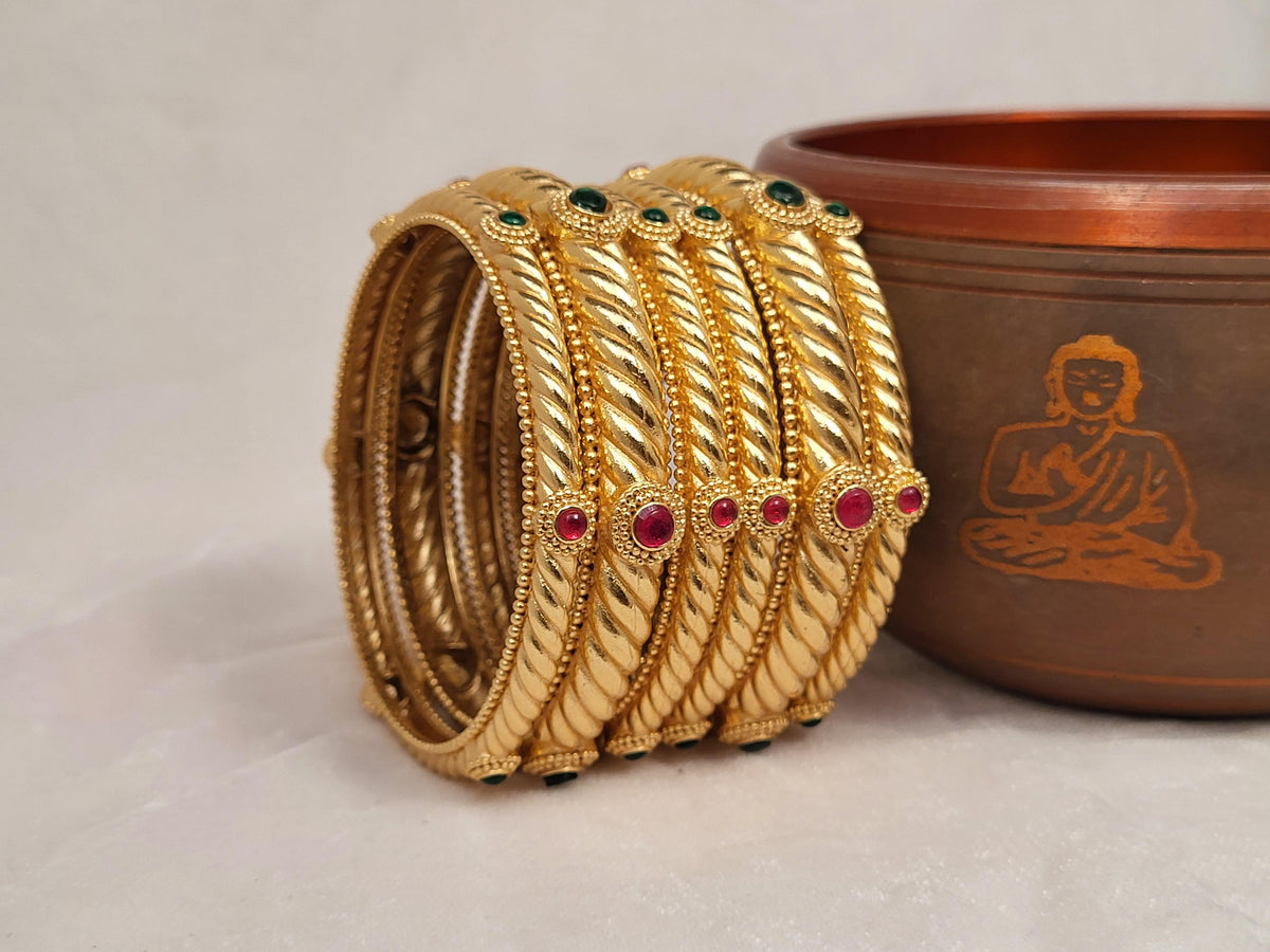 1 Gram Gold-Plated Brass Rajasthani Bangles