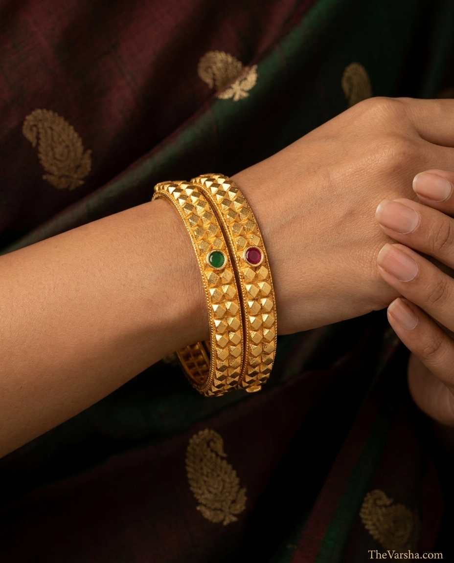 1 Gram Gold Plated Traditional Bangles for Women