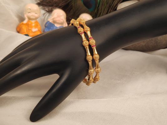 1 Gram Gold Plated Traditional Bangles for Women