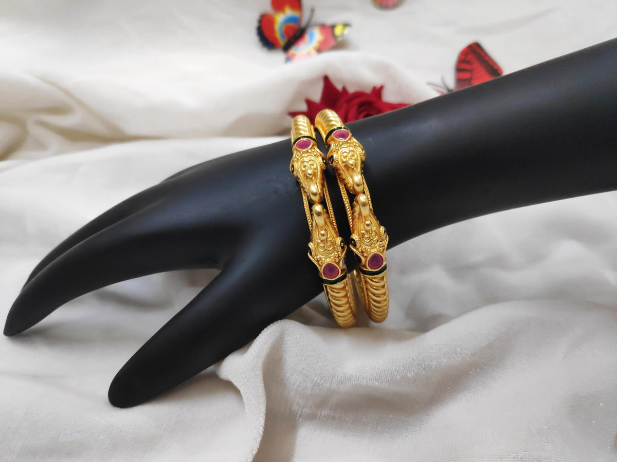 1 Gram Gold-Plated Brass Rajasthani Bangles