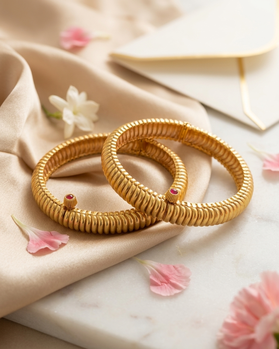1 Gram Gold Plated Traditional Bangles for Women