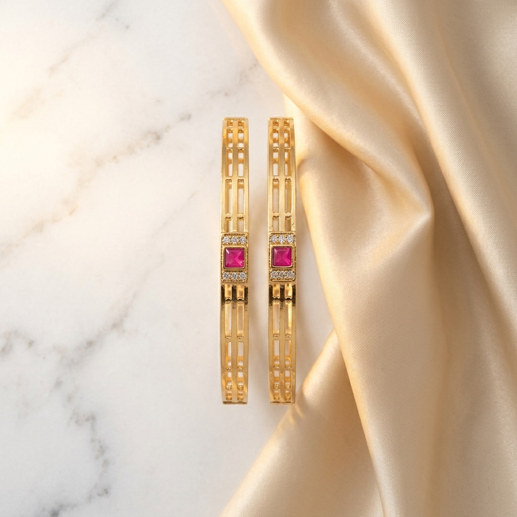 1 Gram Gold Plated Traditional Bangles for Women