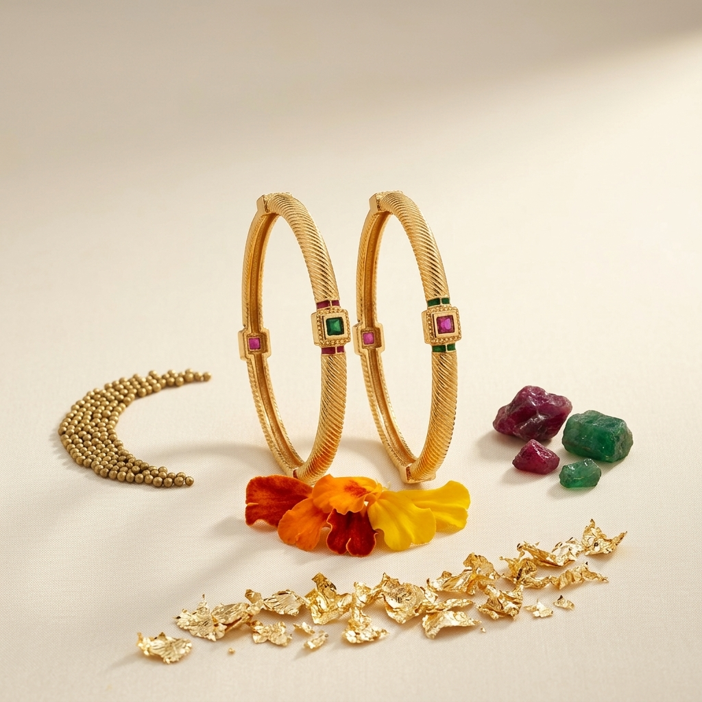 1 Gram Gold Plated Traditional Bangles for Women