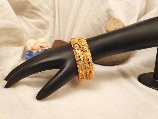 1 Gram Gold Plated Traditional Bangles for Women