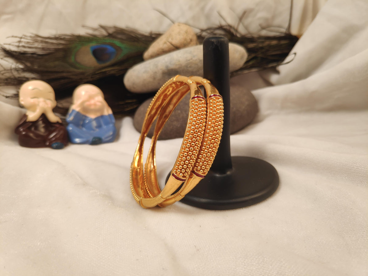 1 Gram Gold Plated Traditional Bangles for Women