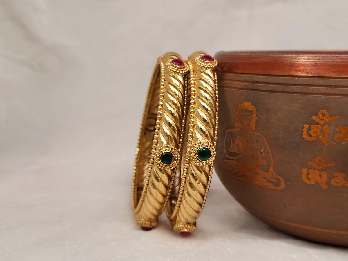 1 Gram Gold-Plated Brass Rajasthani Bangles