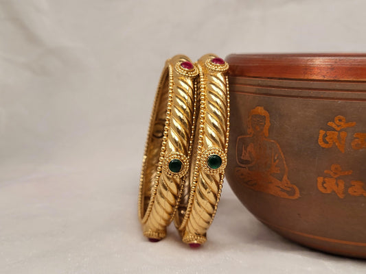 1 Gram Gold-Plated Brass Rajasthani Bangles