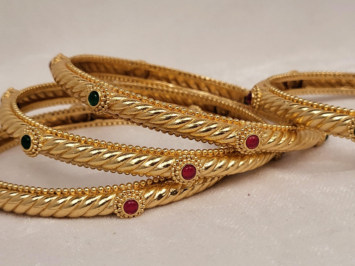 1 Gram Gold-Plated Brass Rajasthani Bangles