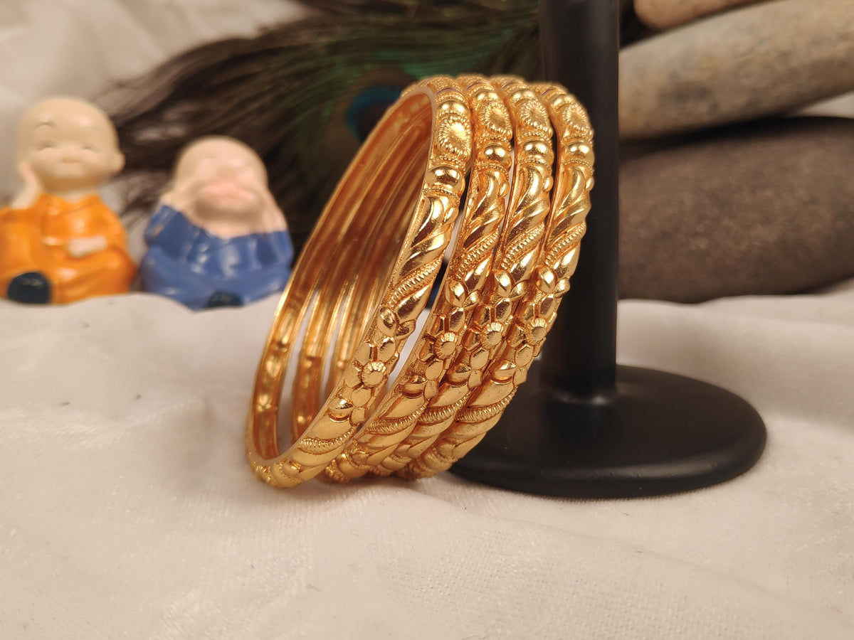 1 Gram Gold Plated Traditional Bangles for Women