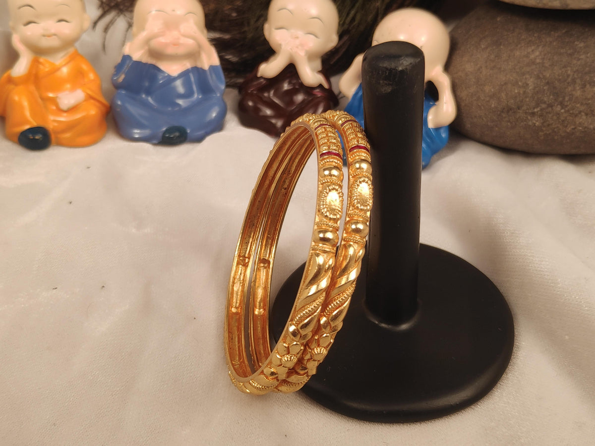 1 Gram Gold Plated Traditional Bangles for Women