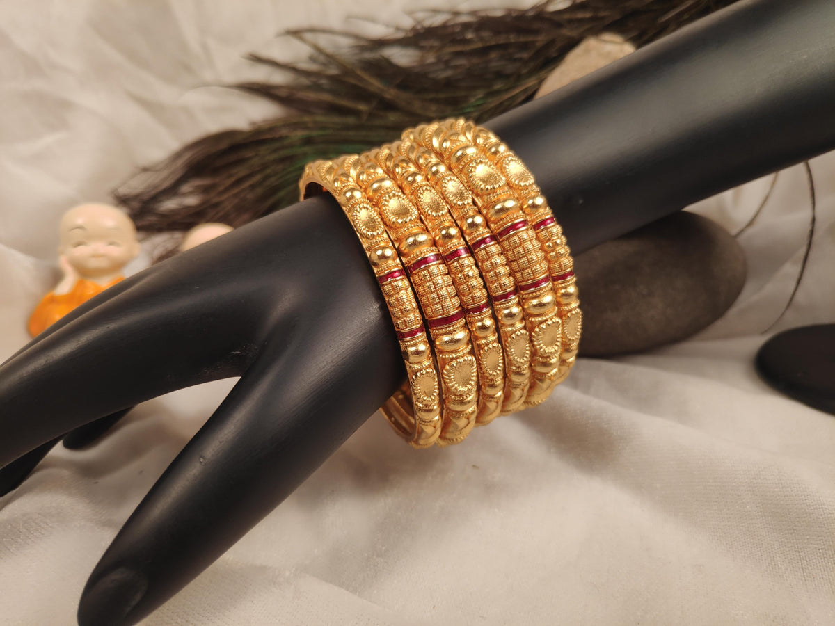 1 Gram Gold Plated Traditional Bangles for Women