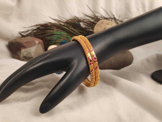 1 Gram Gold Plated Traditional Bangles for Women