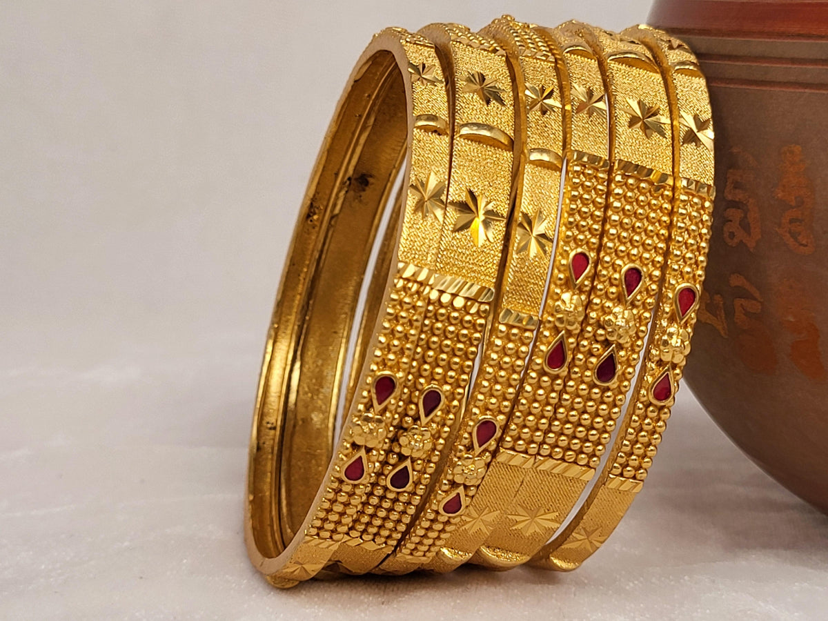 1 Gram Gold-Plated Brass Rajasthani Bangles