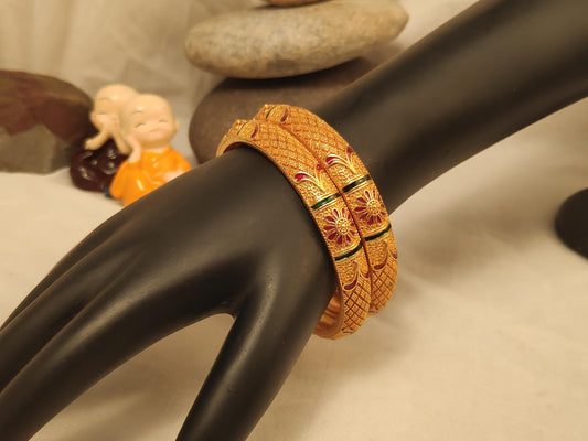 1 Gram Gold Plated Traditional Bangles for Women