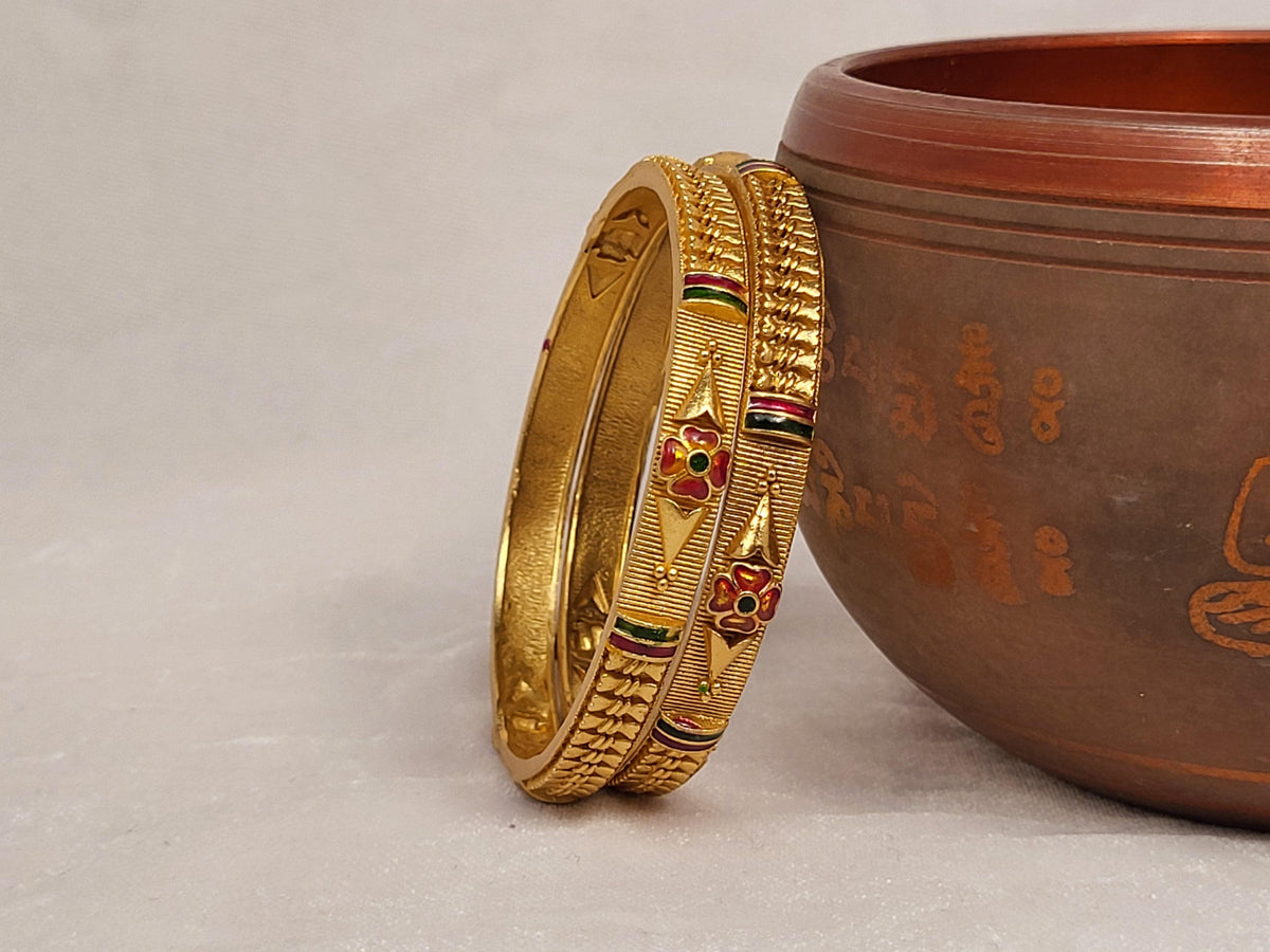 1 Gram Gold-Plated Brass Rajasthani Bangles