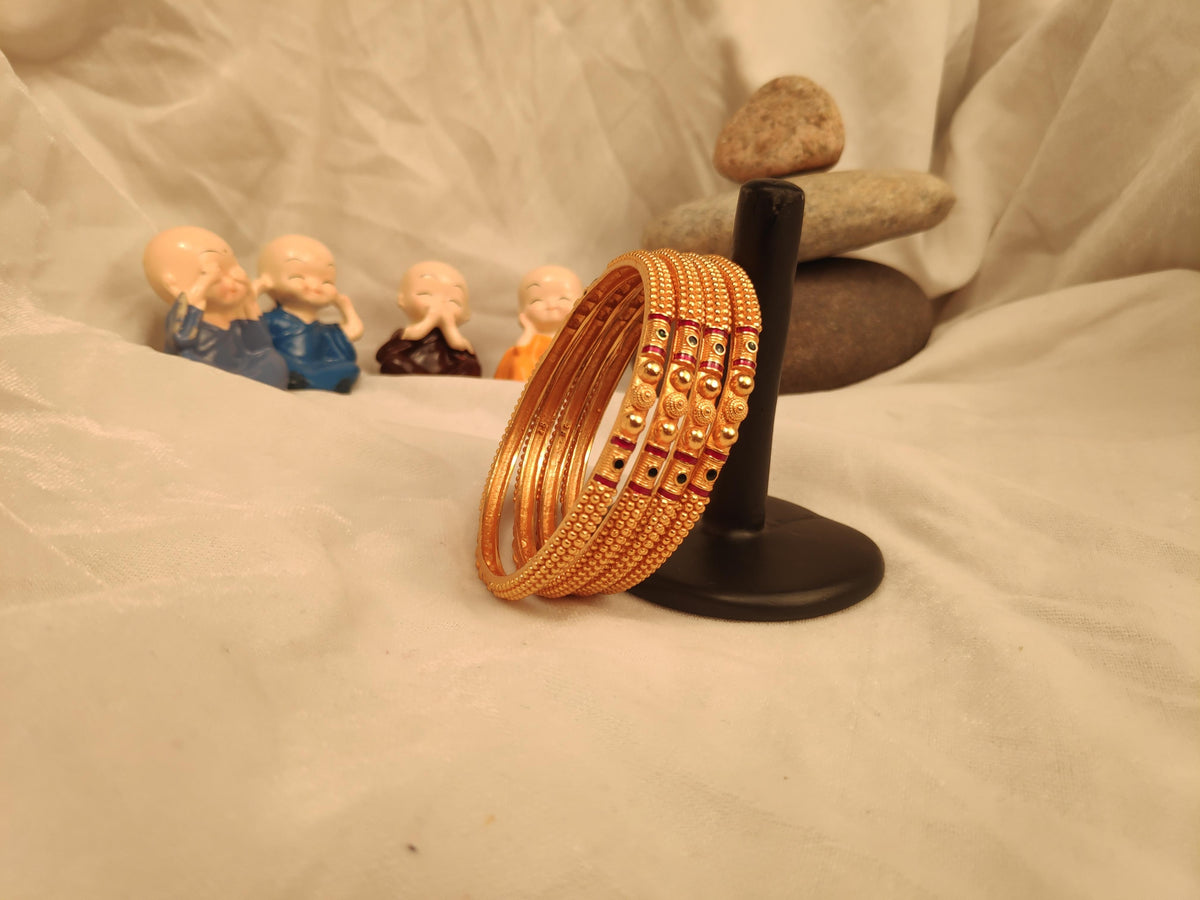 1 Gram Gold Plated Traditional Bangles for Women