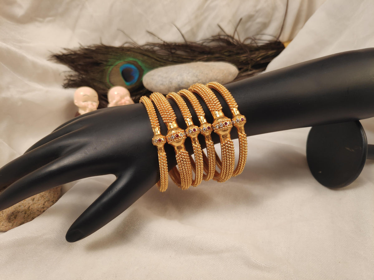 1 Gram Gold Plated Traditional Bangles for Women