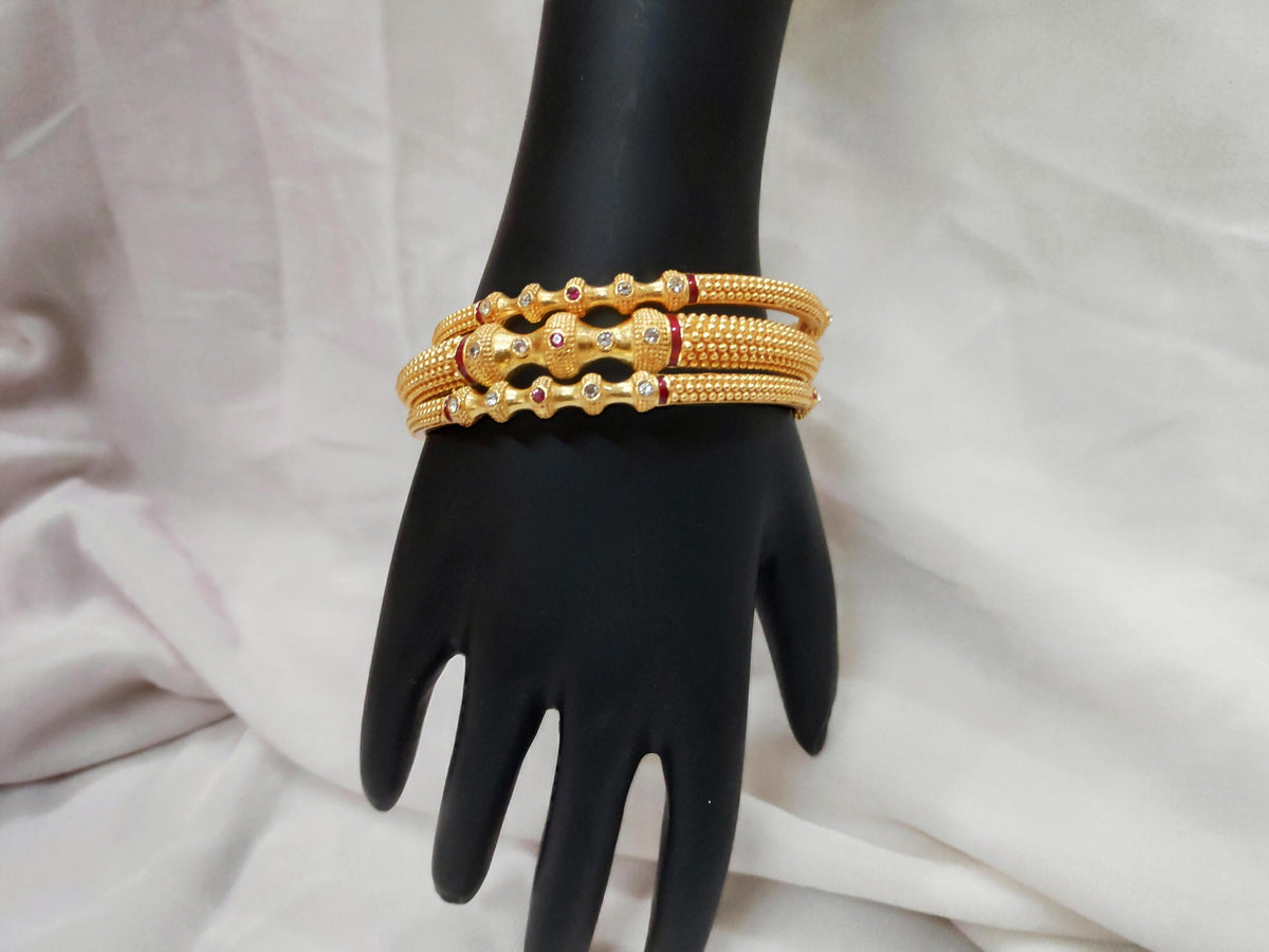 1 Gram Gold-Plated Brass Rajasthani Bangles