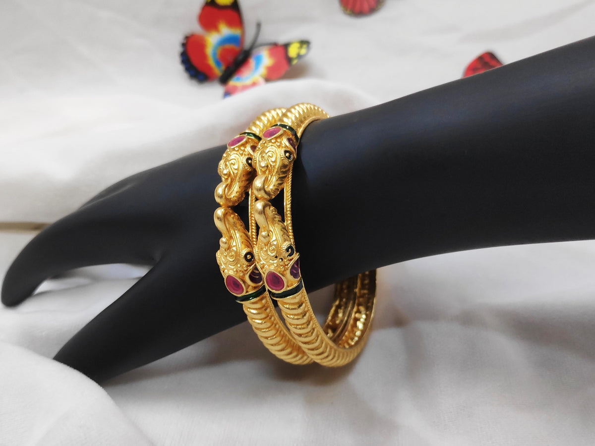 1 Gram Gold-Plated Brass Rajasthani Bangles