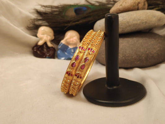1 Gram Gold Plated Traditional Bangles for Women