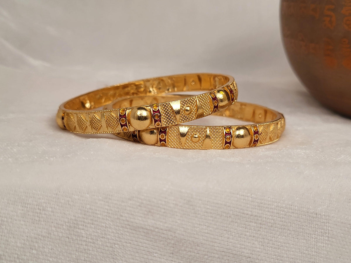 1 Gram Gold-Plated Brass Rajasthani Bangles