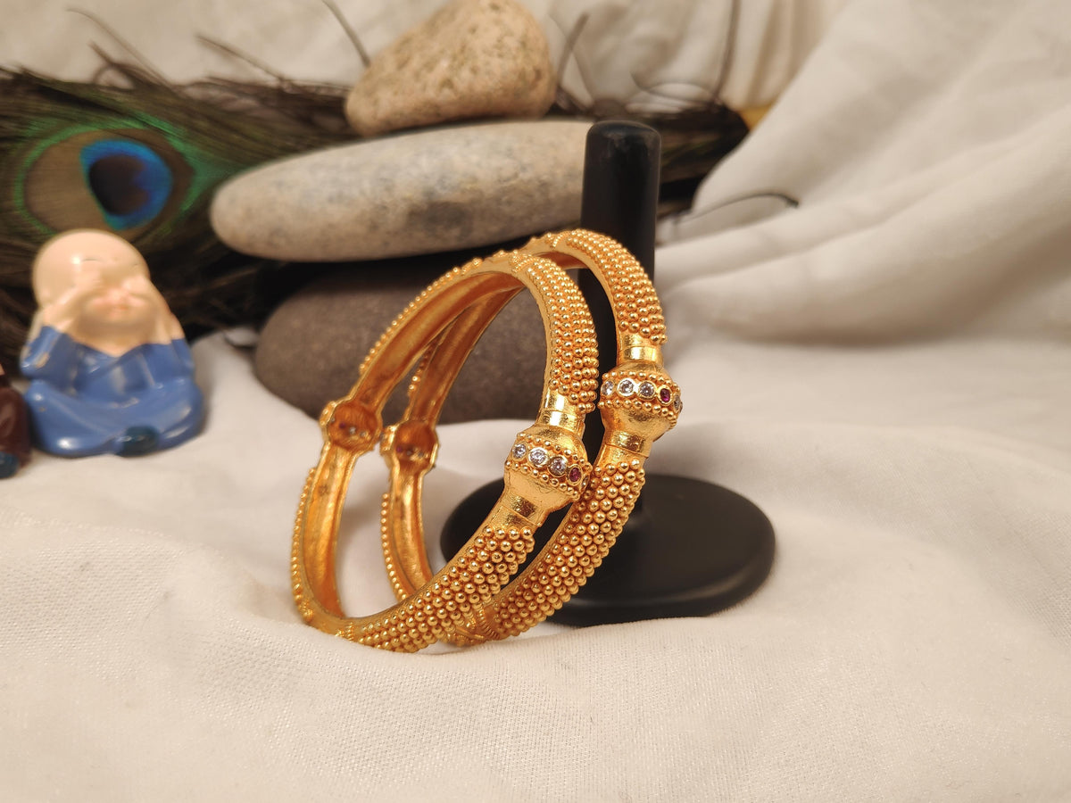 1 Gram Gold Plated Traditional Bangles for Women
