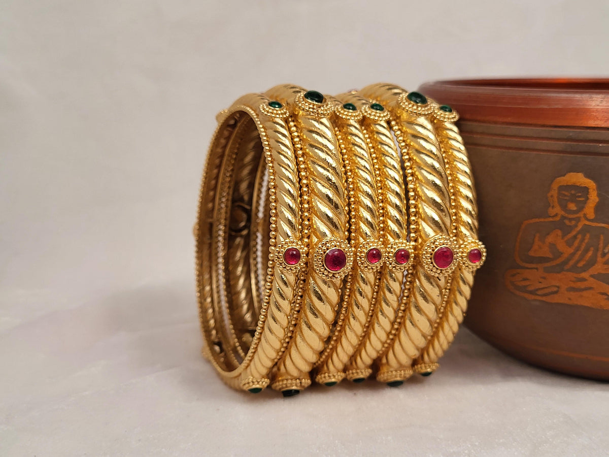 1 Gram Gold-Plated Brass Rajasthani Bangles