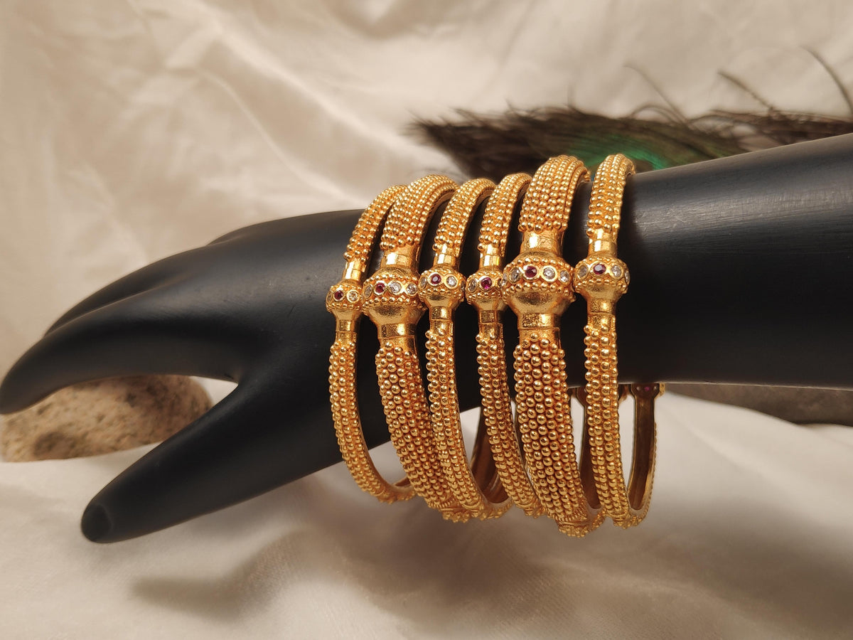 1 Gram Gold Plated Traditional Bangles for Women