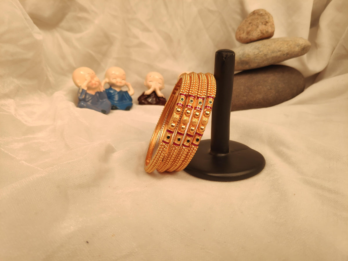 1 Gram Gold Plated Traditional Bangles for Women