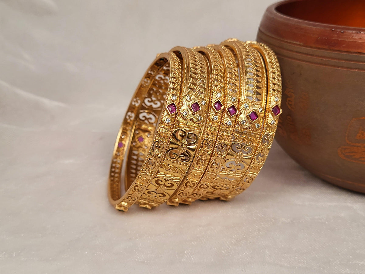 1 Gram Gold-Plated Brass Rajasthani Bangles