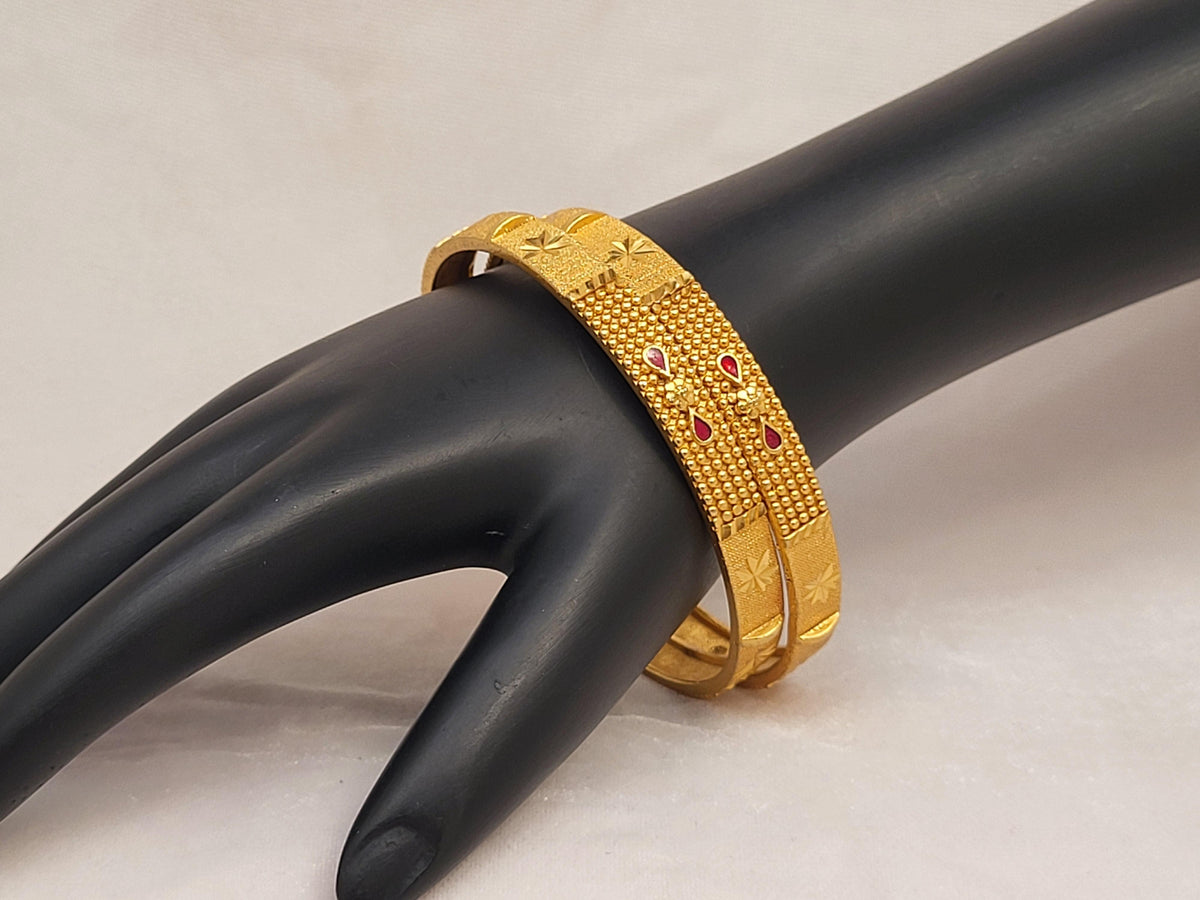 1 Gram Gold-Plated Brass Rajasthani Bangles