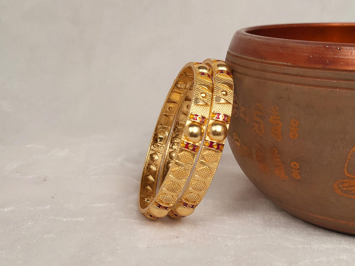 1 Gram Gold-Plated Brass Rajasthani Bangles