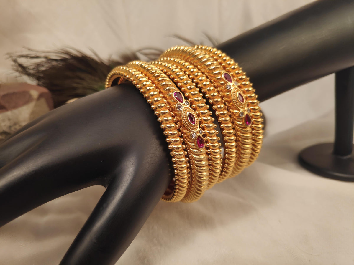 1 Gram Gold Plated Traditional Bangles for Women