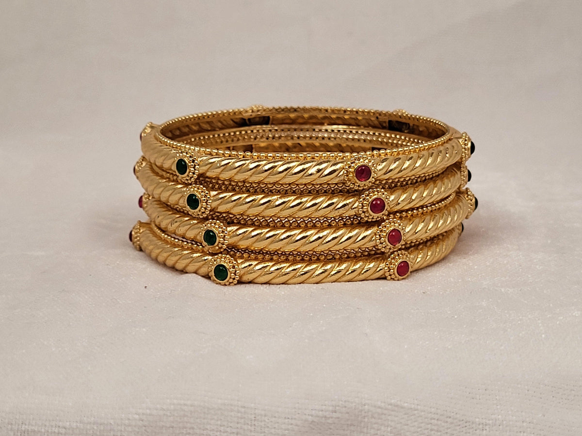 1 Gram Gold-Plated Brass Rajasthani Bangles