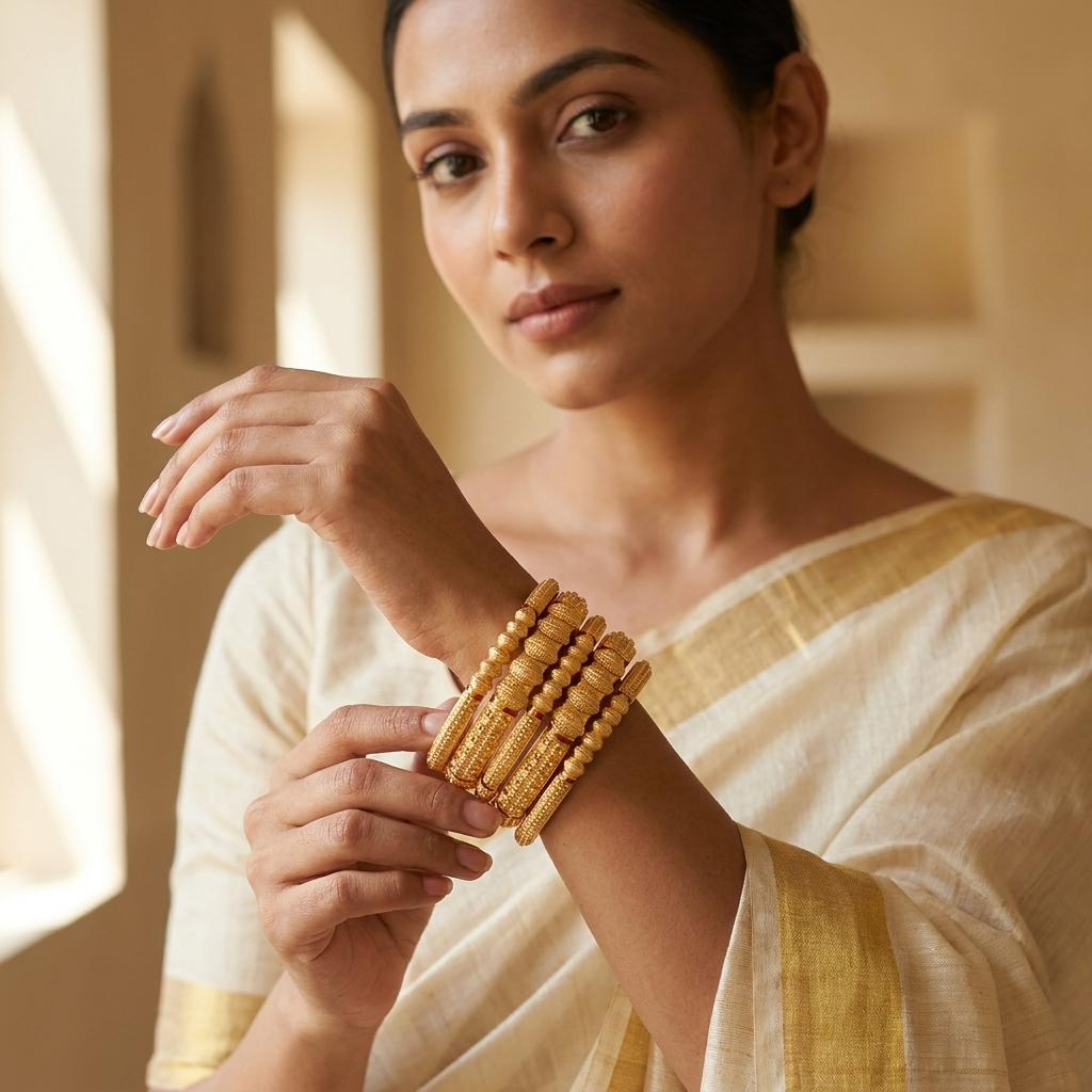1 Gram Gold Plated Traditional Bangles for Women
