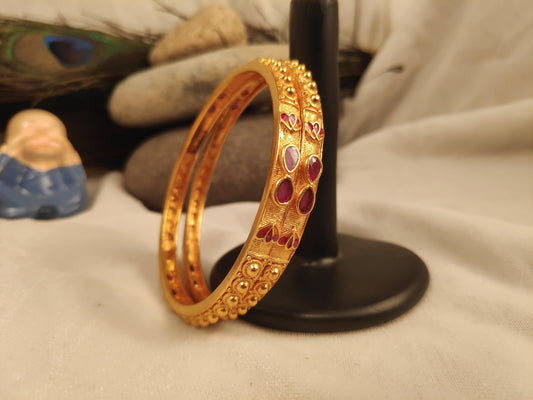 1 Gram Gold Plated Traditional Bangles for Women
