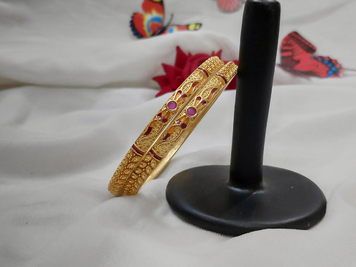 1 Gram Gold Plated Traditional Bangles for Women