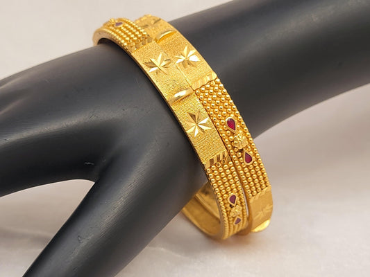 1 Gram Gold-Plated Brass Rajasthani Bangles