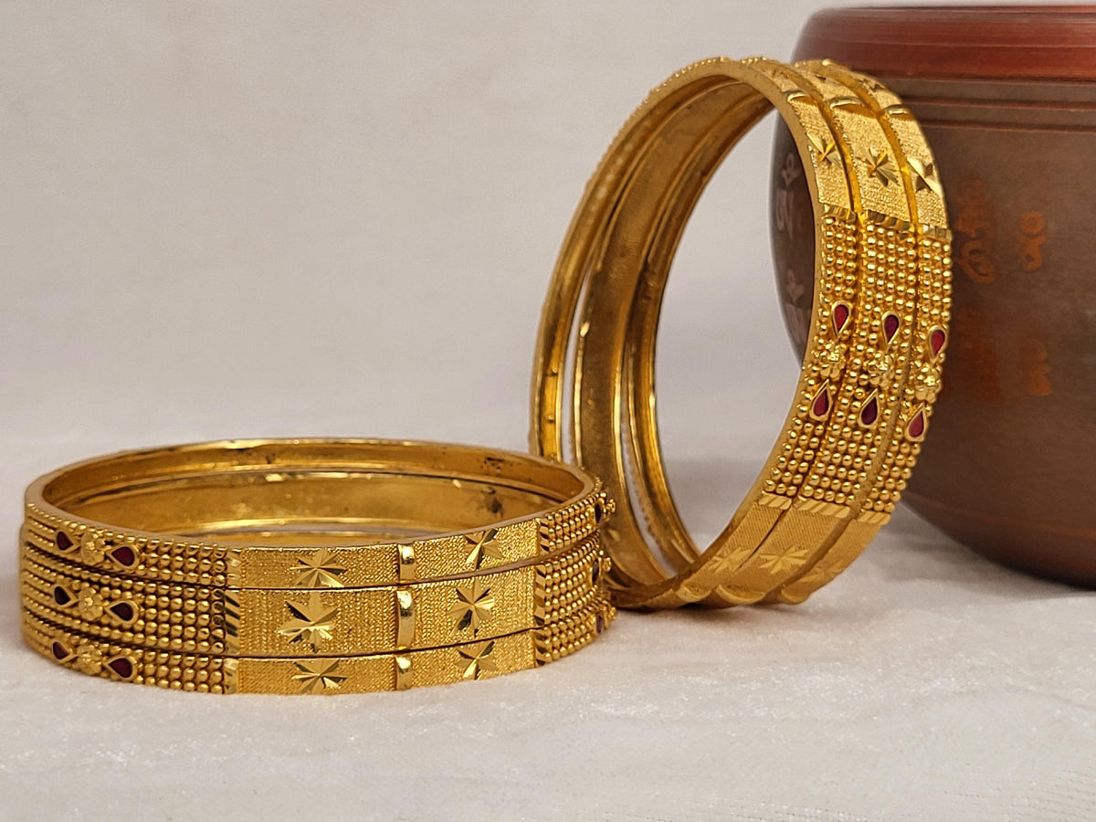 1 Gram Gold-Plated Brass Rajasthani Bangles