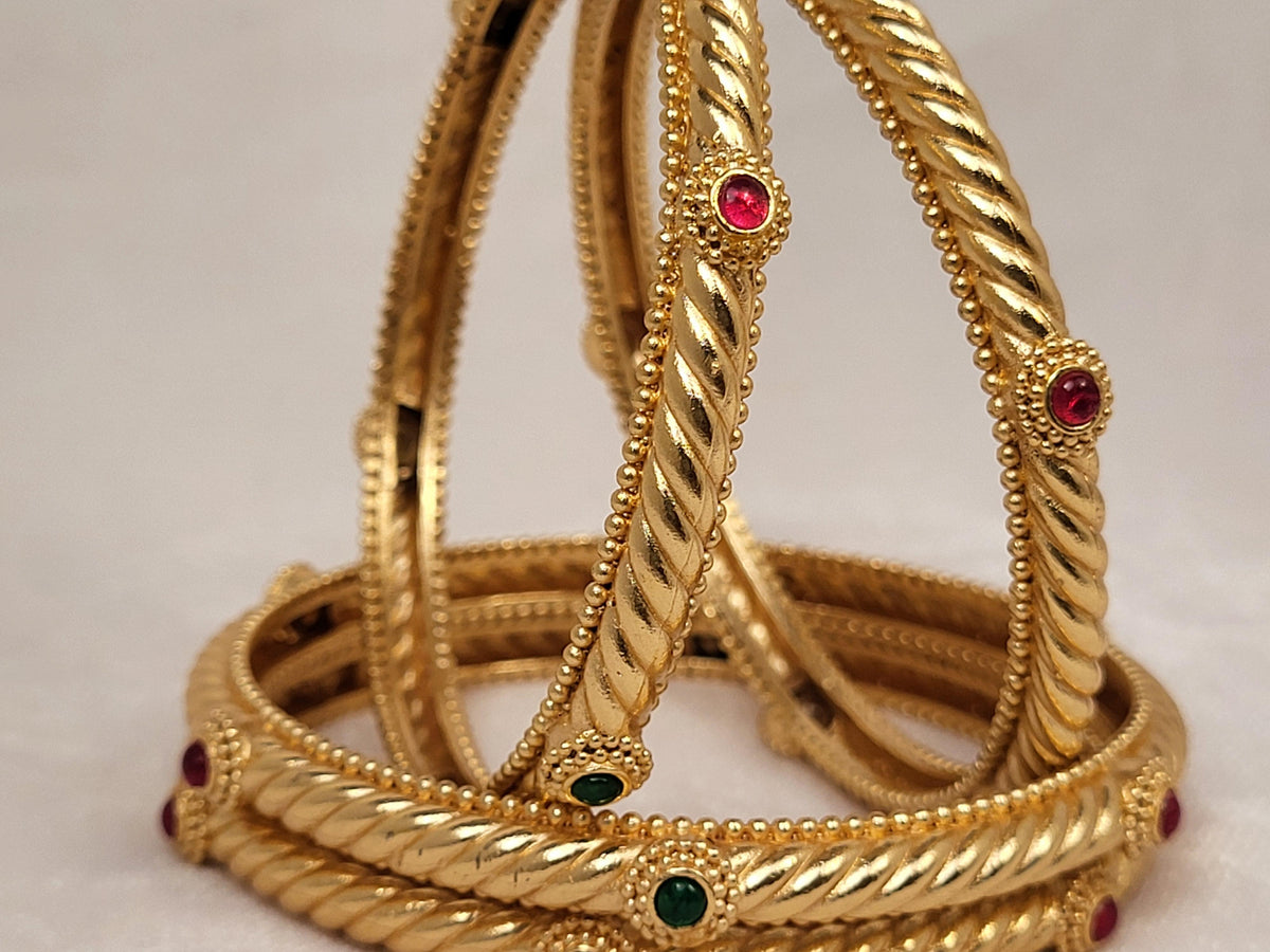 1 Gram Gold-Plated Brass Rajasthani Bangles