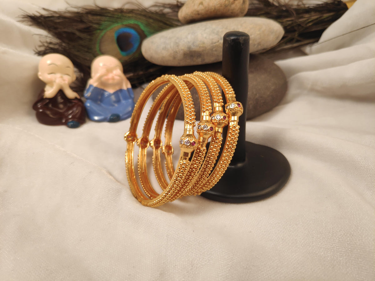 1 Gram Gold Plated Traditional Bangles for Women