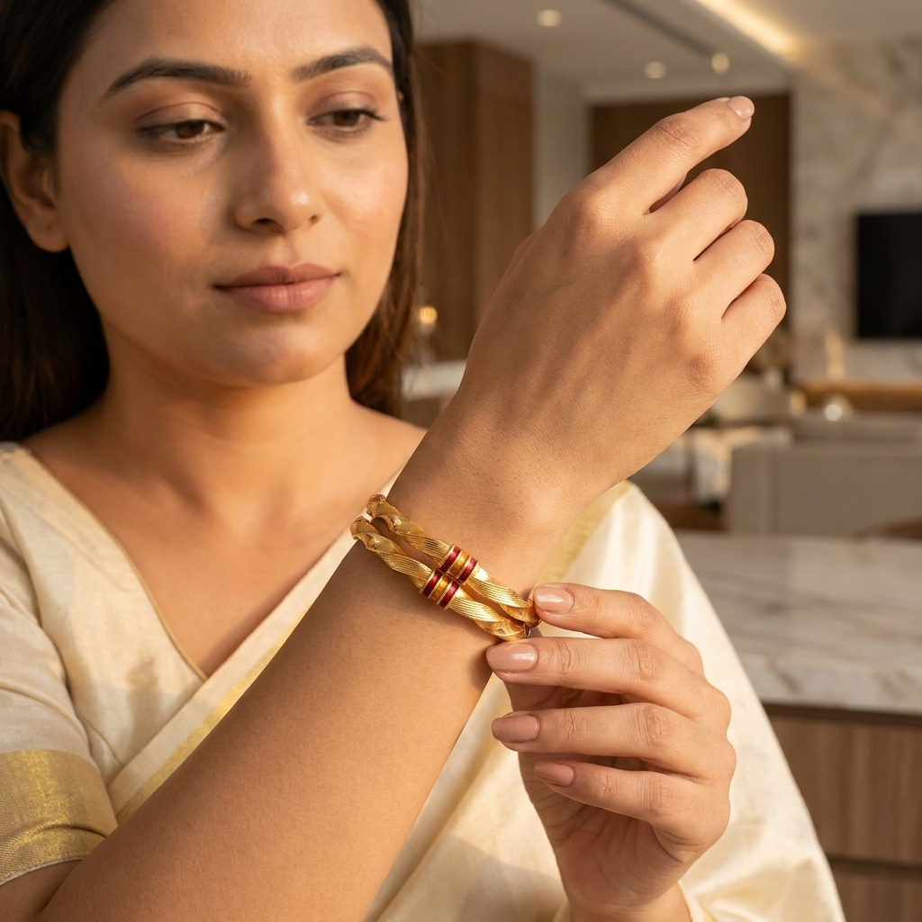 1 Gram Gold Plated Traditional Bangles for Women