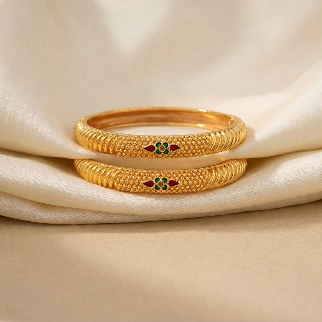 1 Gram Gold Plated Traditional Bangles for Women