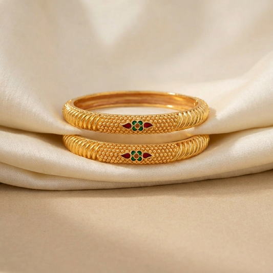 1 Gram Gold Plated Traditional Bangles for Women