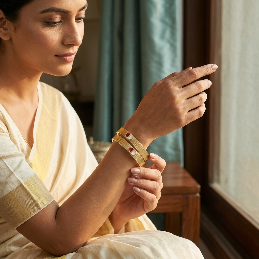 1 Gram Gold Plated Traditional Bangles for Women