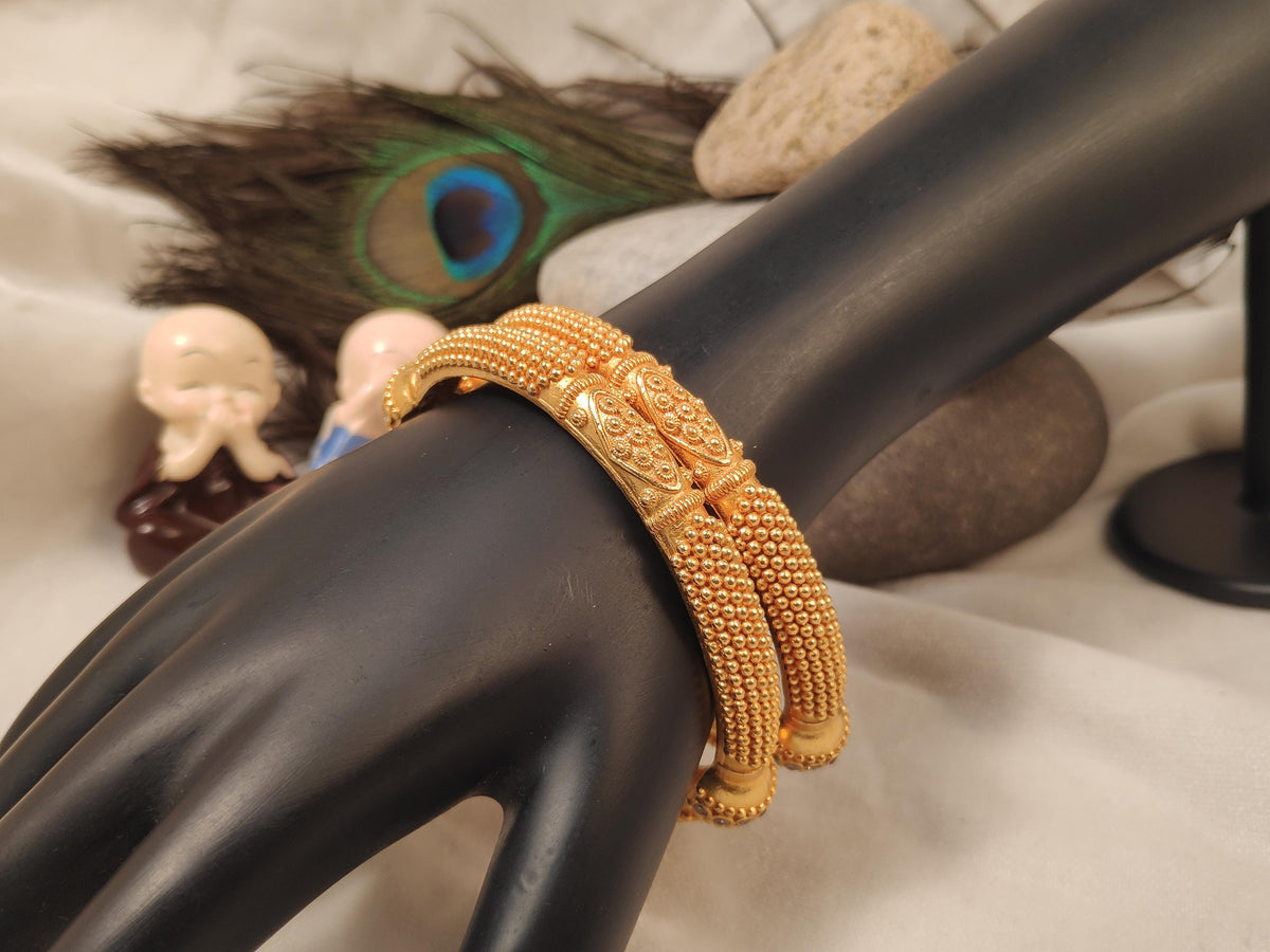 1 Gram Gold Plated Traditional Bangles for Women