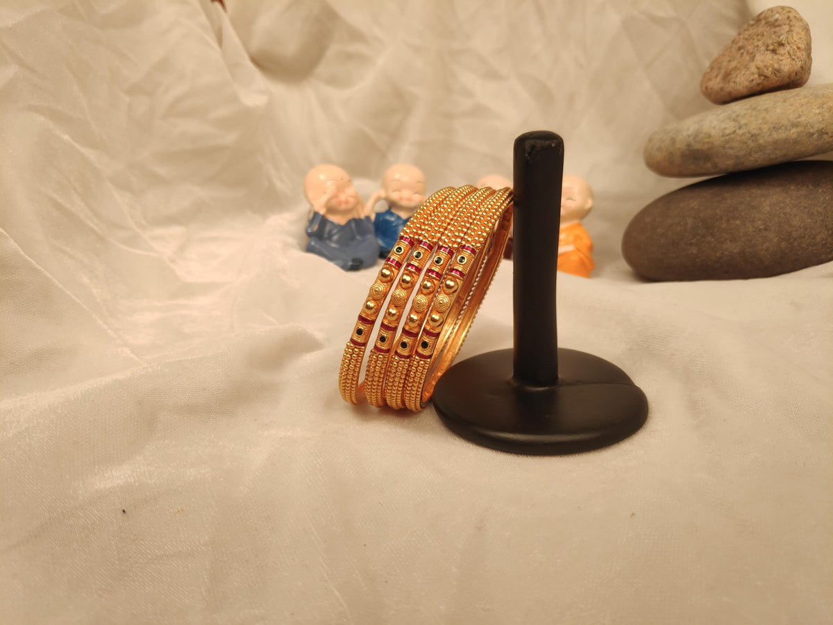 1 Gram Gold Plated Traditional Bangles for Women