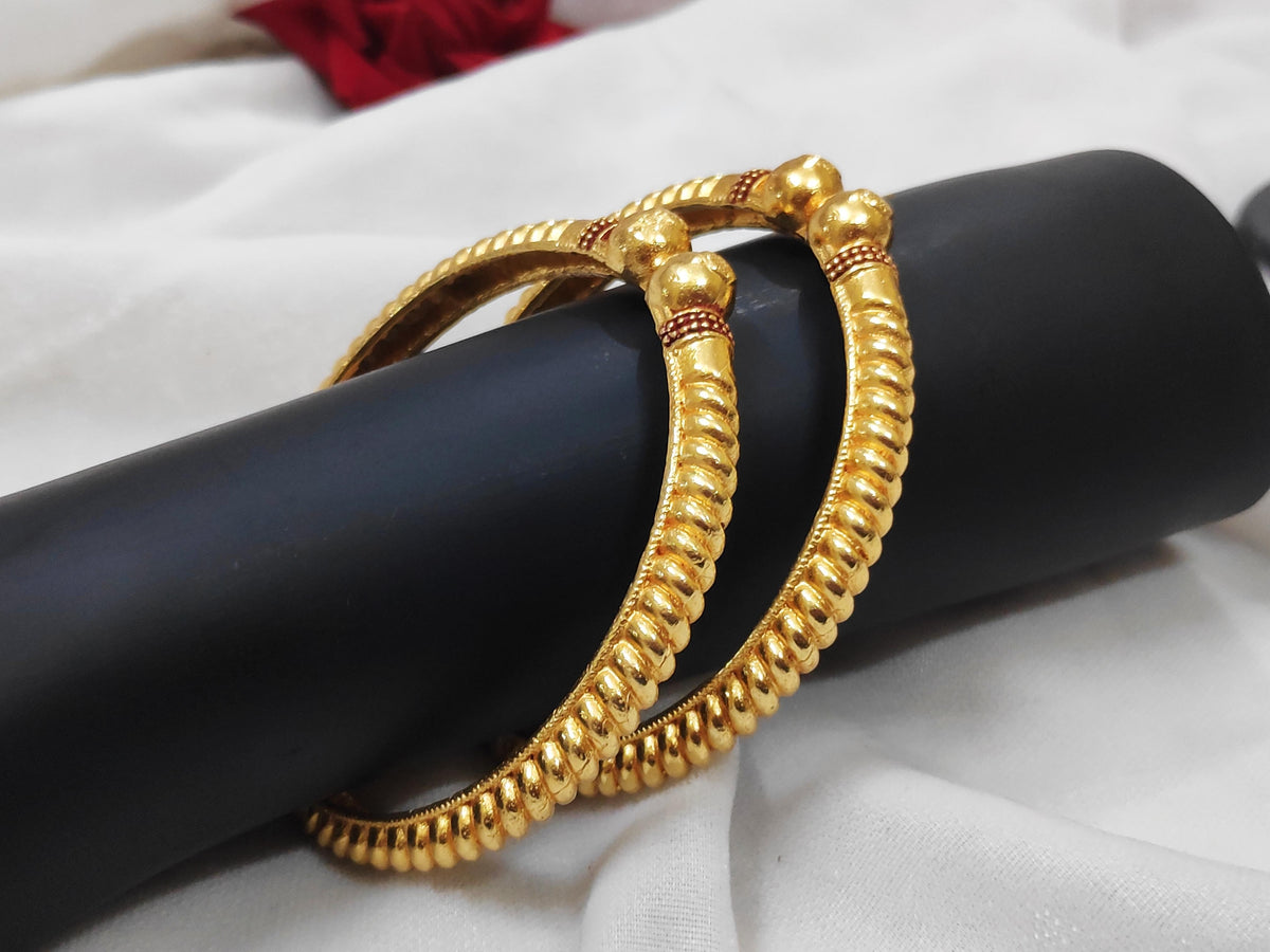 1 Gram Gold-Plated Brass Rajasthani Bangles